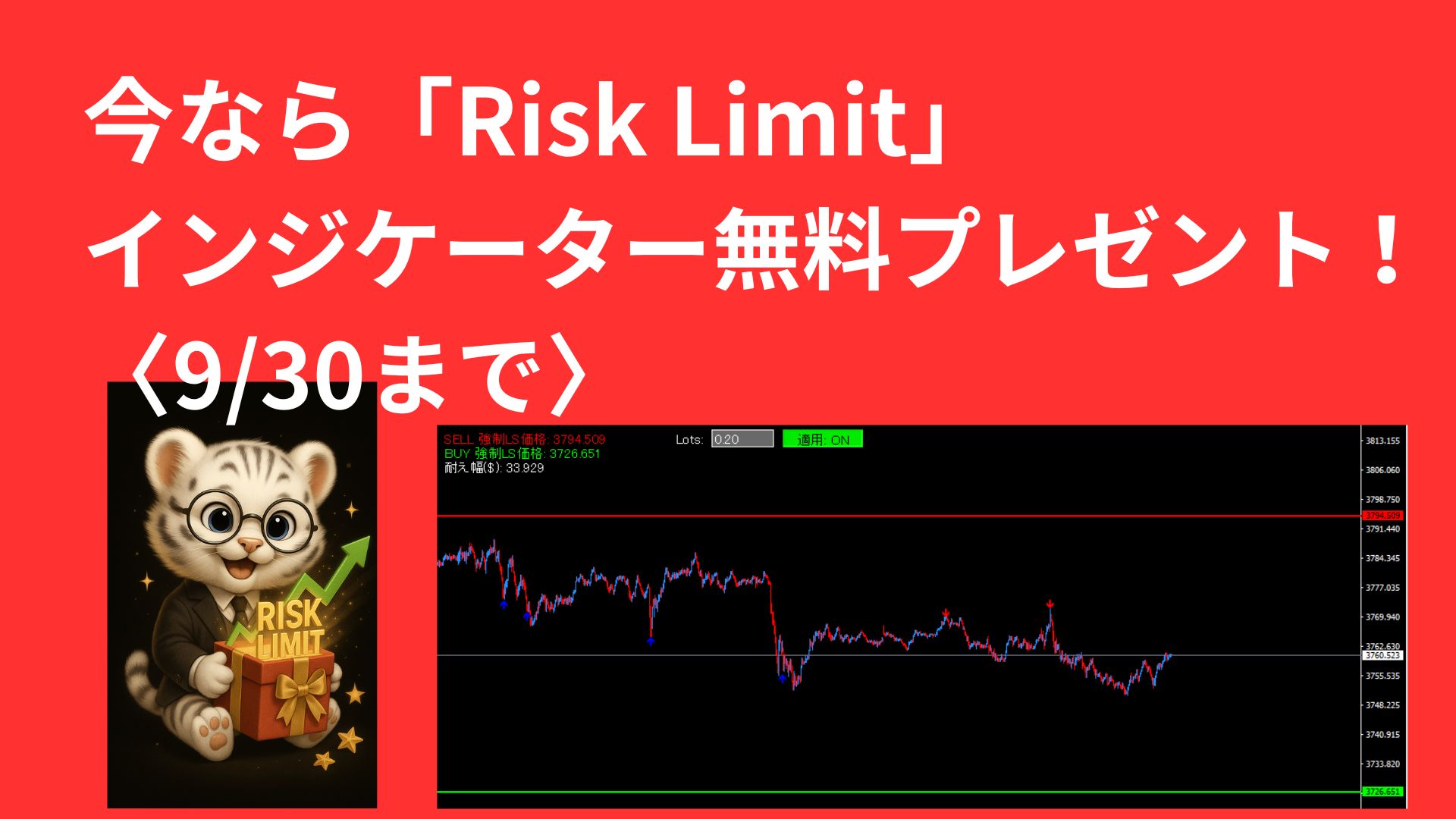 【期間限定】今だけ特典！「Risk Limit」インジプレゼントキャンペーン実施中