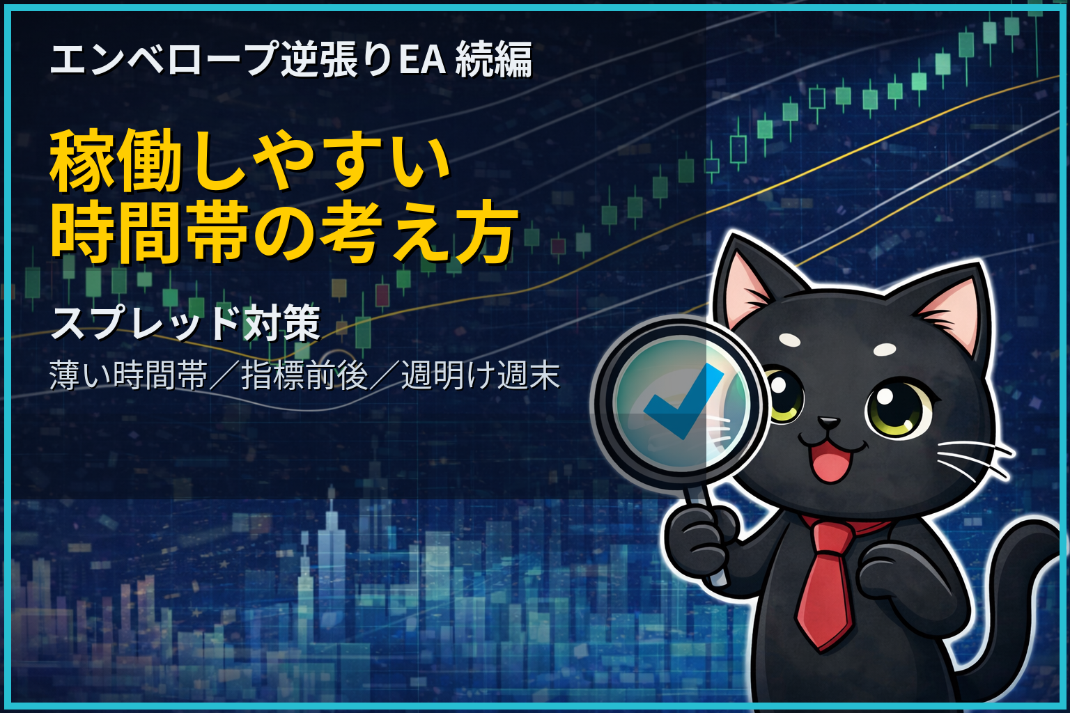 エンベロープ逆張りEA 続編：稼働しやすい時間帯の考え方（スプレッド対策／初心者向け）