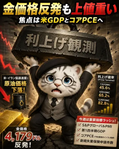 金価格反発も上値重い　焦点は米GDPとコアPCEへ