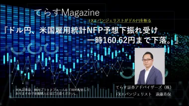 ドル円、米国雇用統計NFP予想下振れ受け、一時160.62円まで下落。