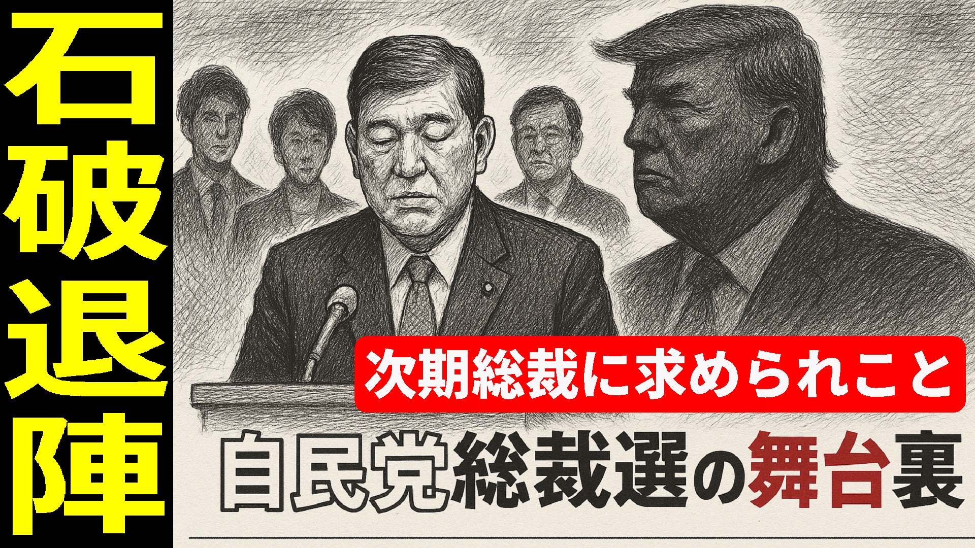 🤣時事：自民党総裁選の舞台裏：石破退陣からトランプ外交まで、混沌の政局を読み解く