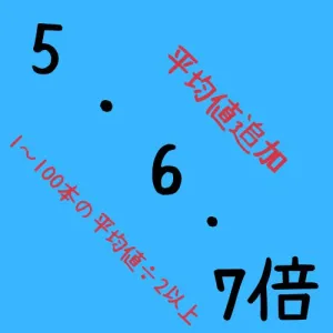 前足は現在足の1～100本の平均値÷2以上で現在足が〇倍の時エントリーCSVファイル(5,6,7倍)