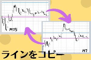 水平線、トレンドラインを違う時間足のチャートにコピーするインジケーター Indicators/E-books