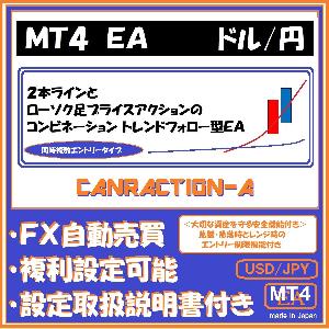 ＵＳＤ－ＪＰＹ　Ｃａｎｒａｃｔｉｏｎ－Ａ（ドル円　複数エントリータイプ・プライスアクショントレンドフォロー型安全運用機能付きＭＴ４ ＥＡ）