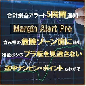 どこが”神ポジ”になるか分かる『MarginAlertPro』ノーリスクで”神ポジ”通知が可能に・5段階で合計損益（含み損 or 含み益）を自動通知 Indicators/E-books