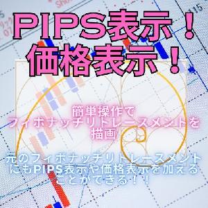 Pips表示！価格表示！オリジナルフィボナッチリトレースメント