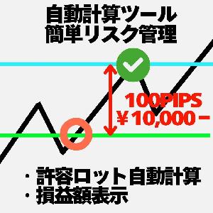 MT4【自動計算ツール】リスク管理（許容ロット計算）＆損益額計算（水平線で価格調整⇒許容ロット計算）【PLDisplaySystem】 インジケーター・電子書籍