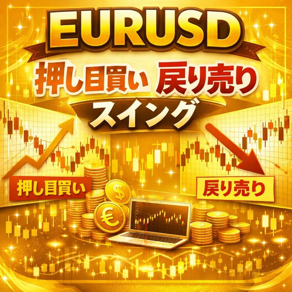 MT4 EURUSD D1押し目買い戻り売りトレード