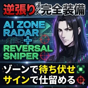 【逆張り完全装備】AI Zone Radar＋Reversal Sniper セット｜ゾーンで待ち伏せ、サインで仕留める インジケーター・電子書籍