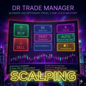 【MT5専用】DR Trade Manager Scalping Edition｜スキャルピング特化型・半裁量プロ管理EA｜リスク計算・自動部分利確・ホットキー搭載 Chỉ báo - Sách điện tử