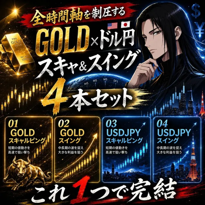 GOLD×ドル円 スキャ＆スイング 4本セット