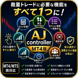 【MT4版】AJ_controller｜ロット計算・成行発注・ポジション管理・一括決済を1つに集約したトレード管理EA Chỉ báo - Sách điện tử