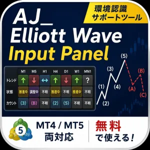 【無料・MT4/5対応】AJ_Elliott Wave Memo Panel｜波動カウント・トレンド方向の記録補助ツール