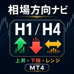 相場方向ナビ H1/H4｜上昇・下降・レンジを一目で可視化するMT4インジケーター インジケーター・電子書籍