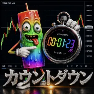【MT5】ローソク足残り時間カウントダウン『CandleTime』選べる表示パターン！高精度！ Indicators/E-books