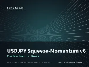 USDJPY Squeeze-Momentum v6 ― スクイーズ+出来高サージ・モメンタム