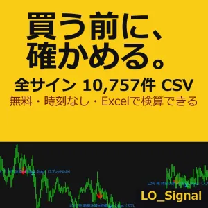 LO_Signal 検証用データ｜全サイン 9,175 件 CSV（時刻なし・無料） インジケーター・電子書籍