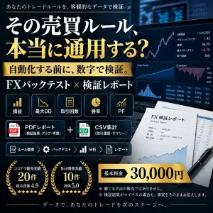 FX売買ルールのバックテスト・検証レポートを作成します