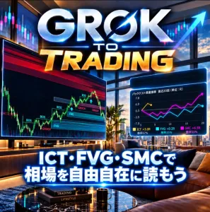 【Groki to Trade】SMC・ICT・FVGの情報を表示、さらに億トレーダー独自のてこ入れされたサイン付き。 インジケーター・電子書籍