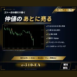 e-ゴトーEA｜ゴトー日の仲値のあとに米ドル/円・ユーロ/円を売るEA【MT5】