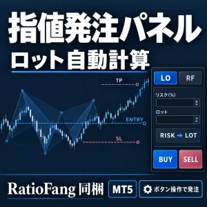 【MT5】ハーモニックパターンの指値EA RatioFangEA|PRZの目安から指値・ロット自動計算(RatioFang同梱) インジケーター・電子書籍