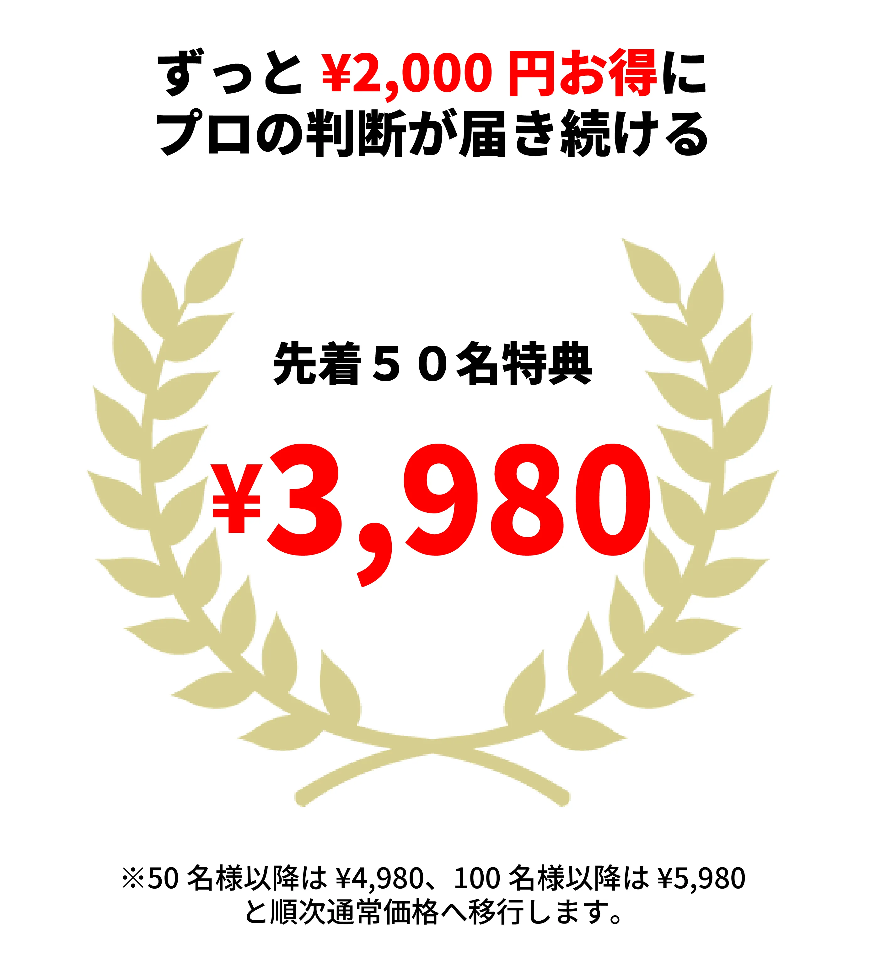 先着50名様3980円