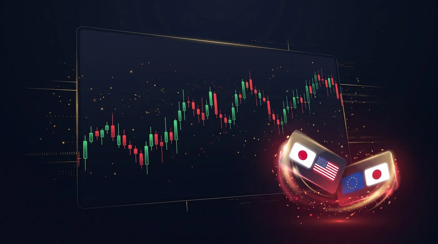 通貨ペアを国旗で見分けるイメージ